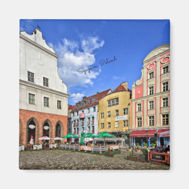 Szczecin, Polens cityscape Magnet (Framsidan)