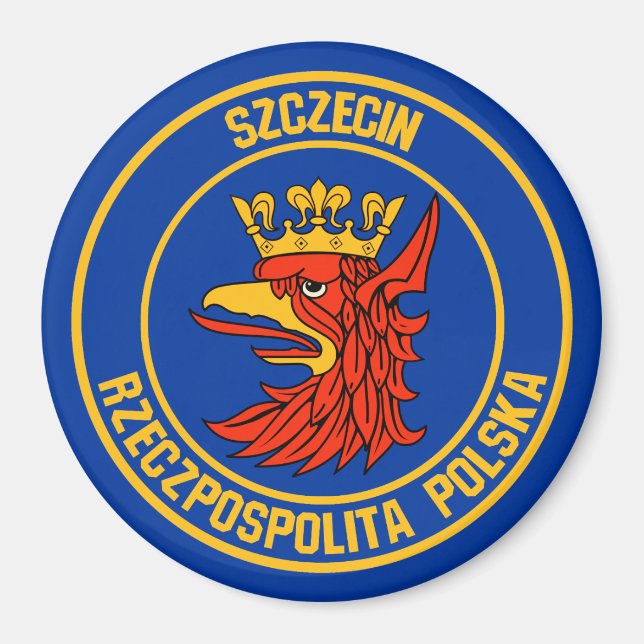 Szczecin Round Emblem Magnet (Framsidan)