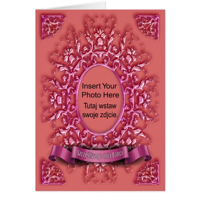 Szczęśliwego Dnia Babci - Karta-kort Hälsningskort (Framsidan)