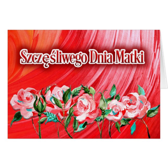 Szczęśliwego Dnia Matki - Karta Hälsningskort (Framsidan Horizontal)