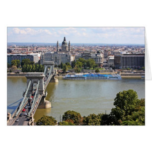 Szechenyi chain Bridge, Budapest, Ungern Hälsningskort