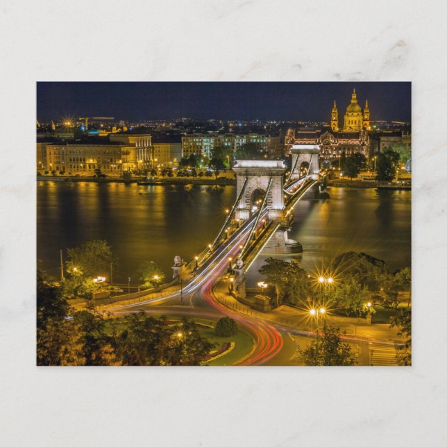 Széchenyi chain Bridge Budapest, Ungern Vykort (Framsida)