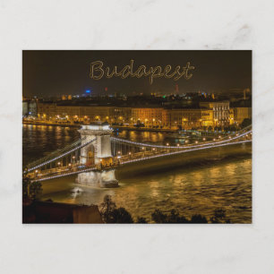 Szechenyi chain Bridge, Budapest, Ungerns vykort