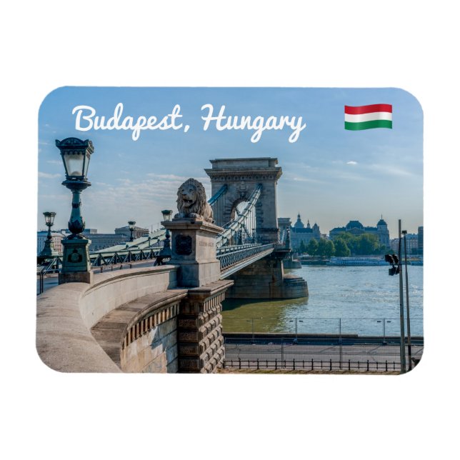 Szechenyi Chain Bridge i Budapest, Ungern Magnet (Horisontell)