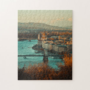 Széchenyi Chain Bridge Landskap Budapest Ungern Pussel