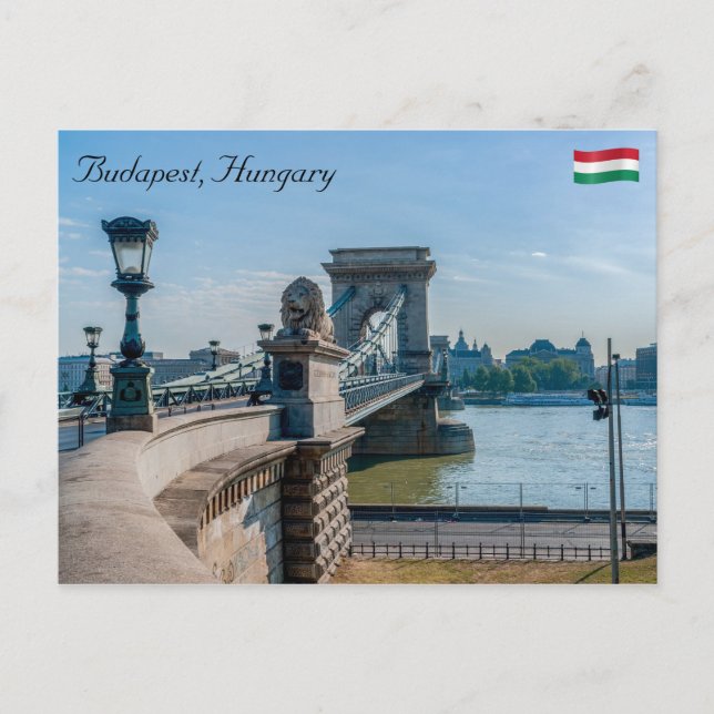 Szechenyi kedjebron i Budapest, Ungern Vykort (Framsida)