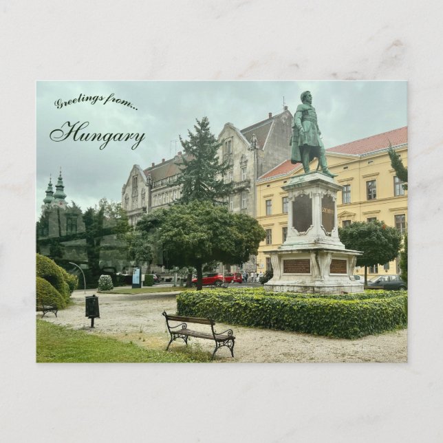 Széchenyiplatsen i Sopron Ungern Vykort (Framsida)