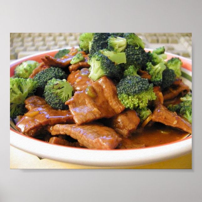 Szechwan Beef Broccoli Food Middag Poster (Framsidan)