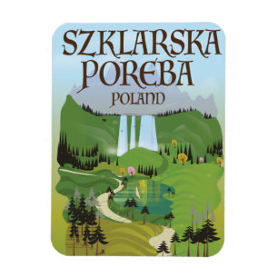 Szklarska Poreba Polen resemålning affisch Magnet