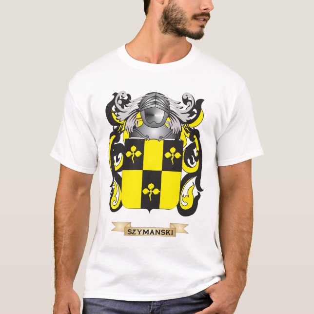 Szymanski vapensköld (familjvapenskölden) t shirt (Framsida)