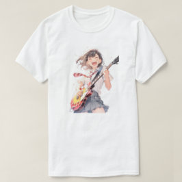 Tシャツ T-shirt|ギターJK 02 寿司娘 GenerativeAI T Shirt