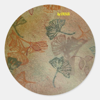 T1608-ggko guld runt klistermärke