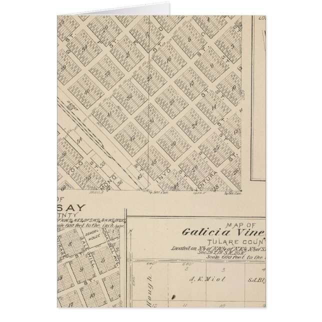 T16S R24E Tulare County Section Karta Hälsningskort (Framsidan)