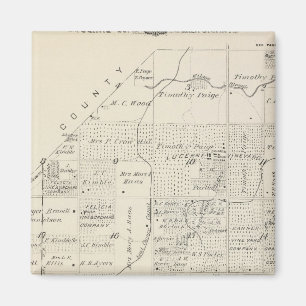 T17S R21E Tulare County Section Karta Magnet