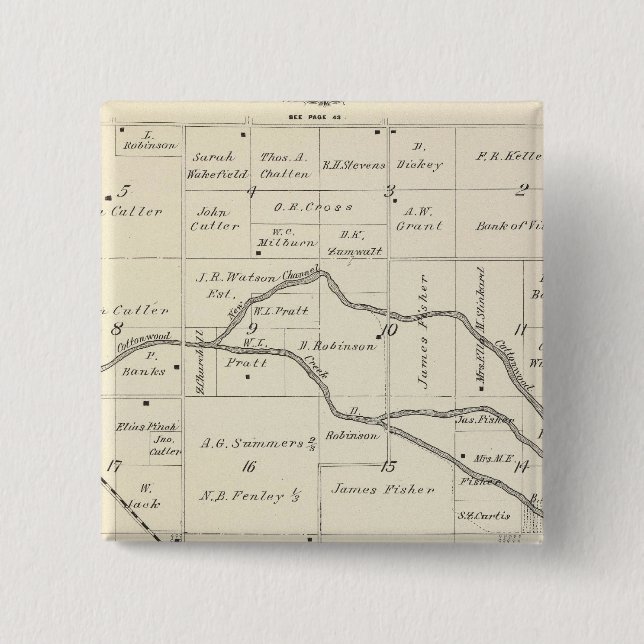 T17S R25E Tulare County Section Karta Knapp (Framsida)