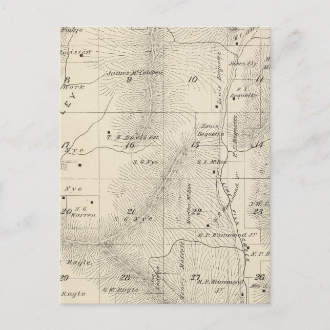 T17S R27E Tulare County Section Karta Vykort (Framsida)