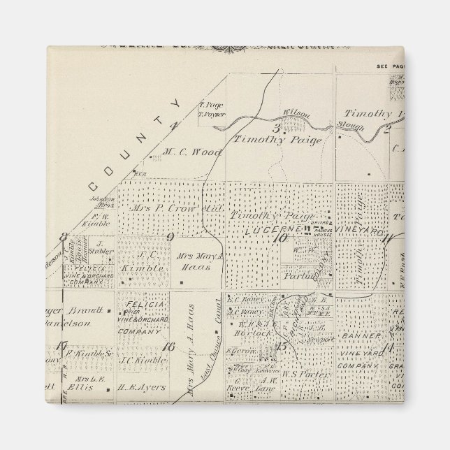 T18S R21E Tulare County Section Karta Magnet (Framsidan)
