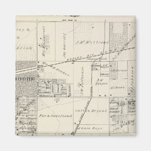 T19S R20E NE 1/4 Tulare County Section Karta Magnet