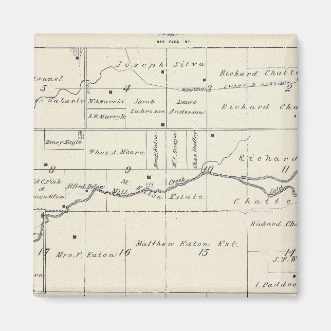 T19S R23E Tulare County Section Karta Magnet (Framsidan)
