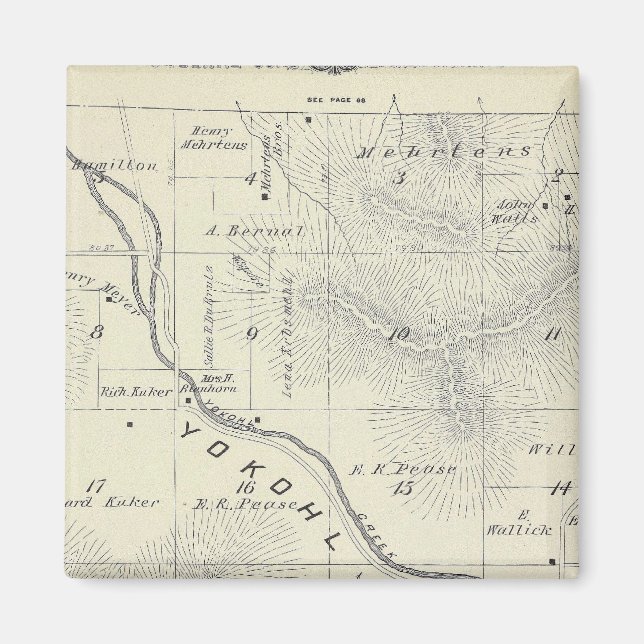 T19S R27E Tulare County Section Karta Magnet (Framsidan)
