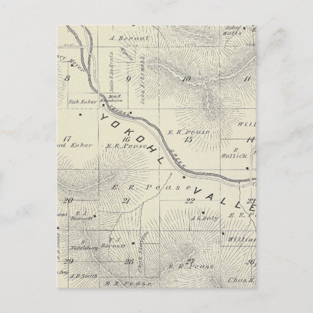 T19S R27E Tulare County Section Karta Vykort (Framsida)