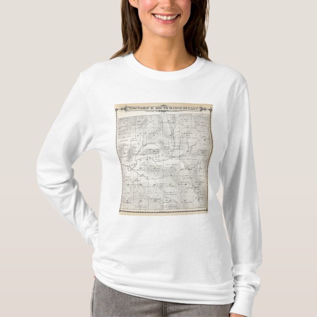 T19S R28E Tulare County delar upp kartan T-shirt (Framsida)