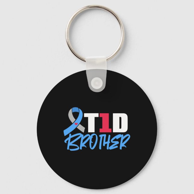 T1D Brother Type 1 Diabetes Awareness Syskon Nyckelring (Framsida)