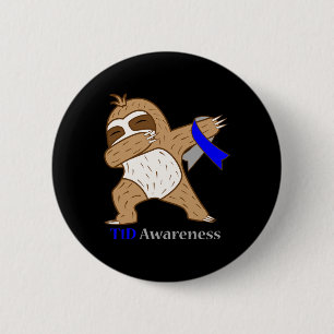 T1d Diabetes Awareness Ribbon Dabbing Sloth Warrio Knapp