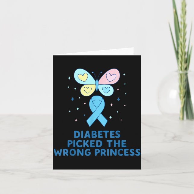 T1d Diabetes Warrior Butterfly Princess Diabetes A Kort (Framsida)