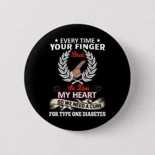 T1D Diabetesmedvetenhet Typ 1 Manar Kvinnor Knapp