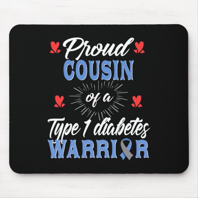 T1D Doud Cousin Diabetes Medvetenhet Insulin typ 1 Musmatta (Framsidan)