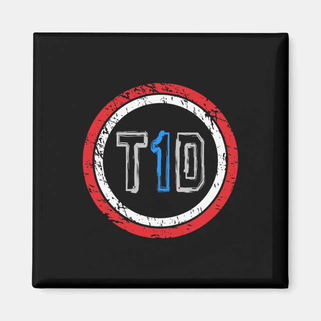 T1d Emblem Typ 1 Diabetes Medvetenhet  Magnet (Framsidan)