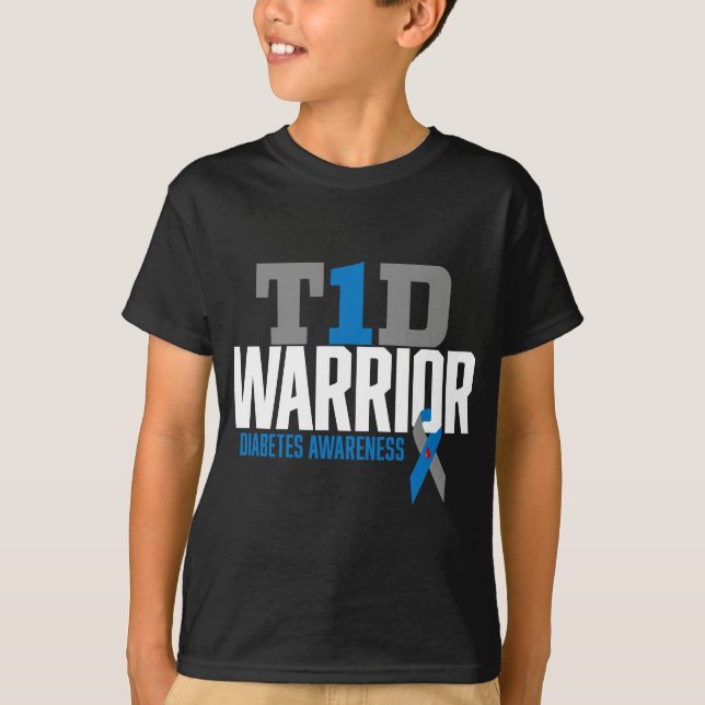 T1D Förlorare Typ 1 Diabetesmedvetande Diabetesdia T Shirt (Framsida)