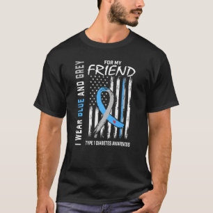 T1d Friend Type 1 Diabetes Awareness American Flag T Shirt
