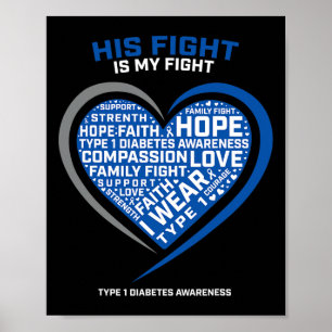 T1d Hans kamp är min typ 1-ungdomsdiabetes Poster