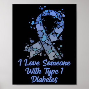 T1D I Kärlek någon med typ 1-diabetes Diabet Poster
