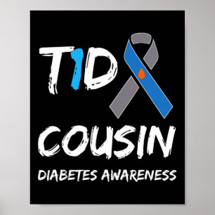 T1d Kumsin typ 1 Diabetesmedvetande - band Poster