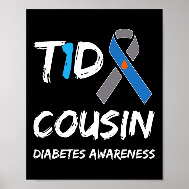 T1d Kumsin typ 1 Diabetesmedvetande - band Poster (Framsidan)