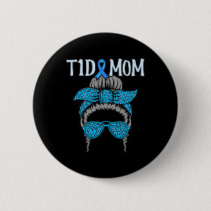 T1D Mamma Diabetes Awareness Diabetic Blue Ribbon Knapp
