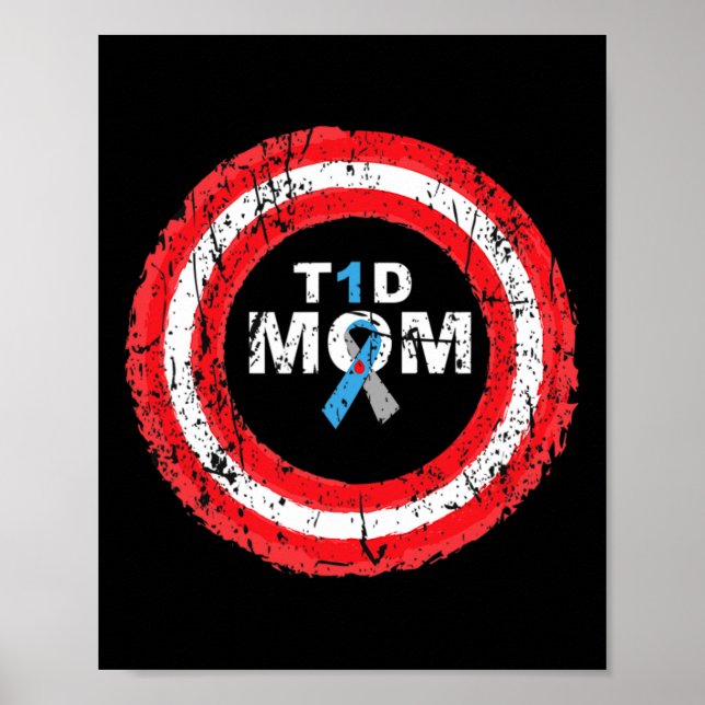 T1d Mamma Diabetes Awareness Ribbon Ring Poster (Framsidan)