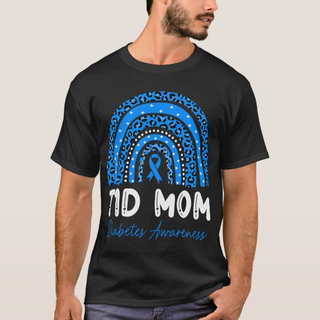 T1D Mamma Diabetesmedvetande Typ 1-diabetes Mor T Shirt (Framsida)