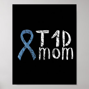 T1d Mamma Typ 1 Diabetes Medvetenhet Diabetisk Pre Poster