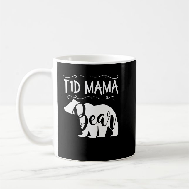 T1D Mamma Typ 1-diabetes T1 Mamma Kvinnor Awarene Kaffemugg (Vänster)