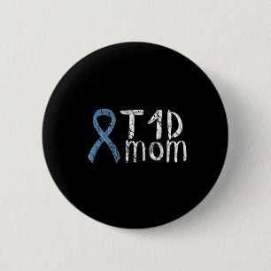 T1d Mamma typ 1 Diabetesmedvetande Diabetiker Gift Knapp