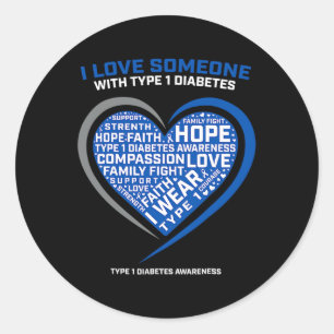 T1D Manar Kvinnor Ungdomsbarn med diabetes typ 1 Runt Klistermärke