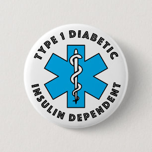 T1d Medicinsk varning [Cyan] Knapp