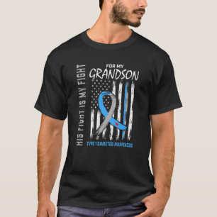 T1D Medvetandehet Farson Typ 1 Diabetes Flagga Fam T Shirt