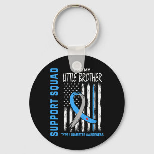T1d Medvetenhet Flagga Little Brother Type 1 Diabe Nyckelring