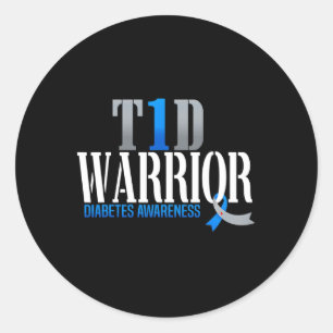 T1D Medvetenhet om analfabetisk sjukdom Typ 1-diab Runt Klistermärke