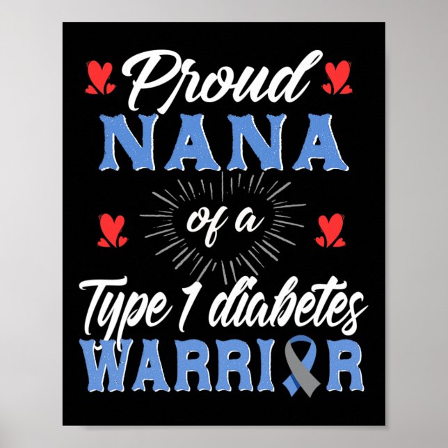 T1d Medvetenhet om diabetes typ 1 Insulin P Poster (Framsidan)